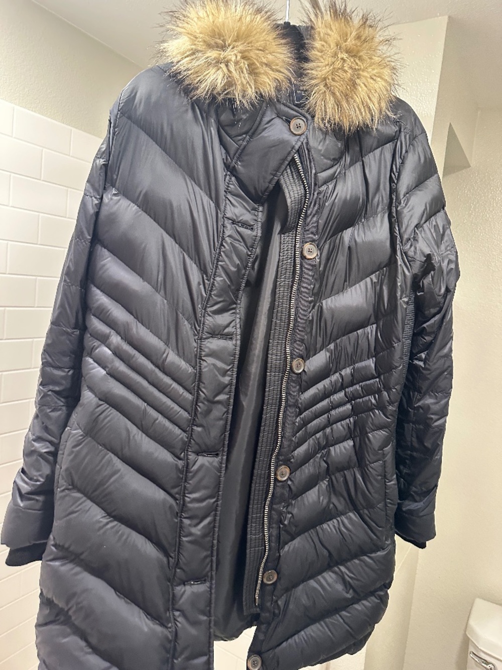 Long Abercrombie Black Jacket XL